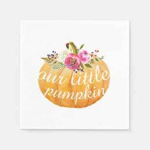 Serviette En Papier Petite Citrouille Floral Fall Napkins