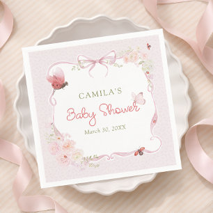 Serviette En Papier Petite Coccinelle Fille de Jardin Baby Shower