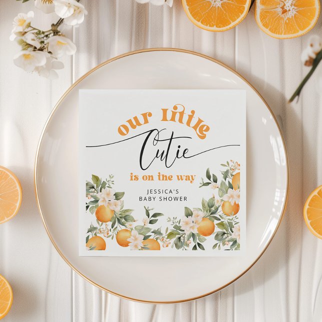Serviette En Papier Petite cuite d'agrumes oranges de baby shower (Créateur téléchargé)