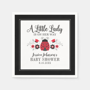 Serviette En Papier Petite dame Ladybug fille Baby shower Invitation