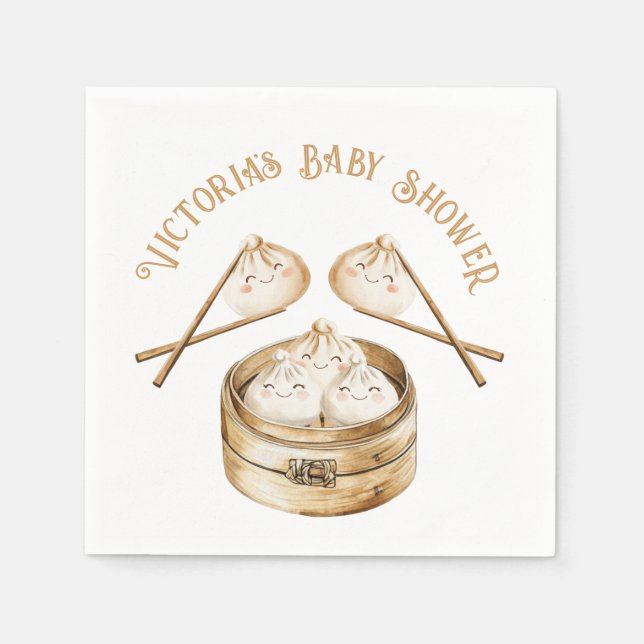 Serviette En Papier Petite Dim De Dumpling Somme Baby shower neutre se (Devant)