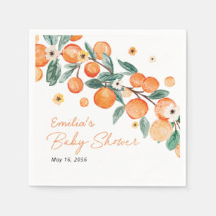 Serviette En Papier Petite Douce Orange Baby Shower Personnalisé