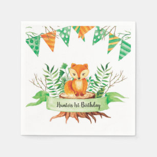Serviette En Papier Petite Fête d'anniversaire à l'aquarelle de la for