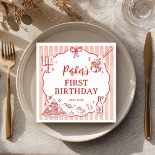 Serviette En Papier Petite Fête d'anniversaire de pâtes italiennes aux