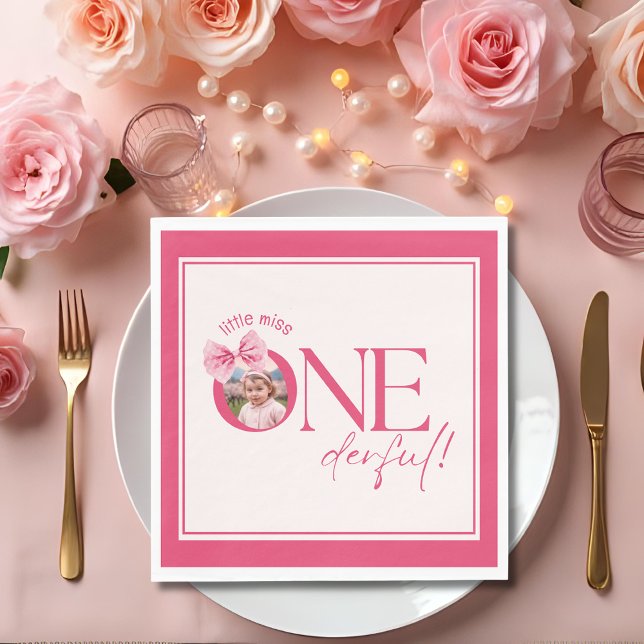 Serviette En Papier Petite fête fleurie de Bow rose Onedering annivers (Créateur téléchargé)