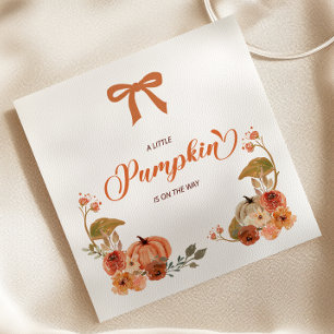 Serviette En Papier Petite Fête Prénatale Florale d'Automne Citrouille