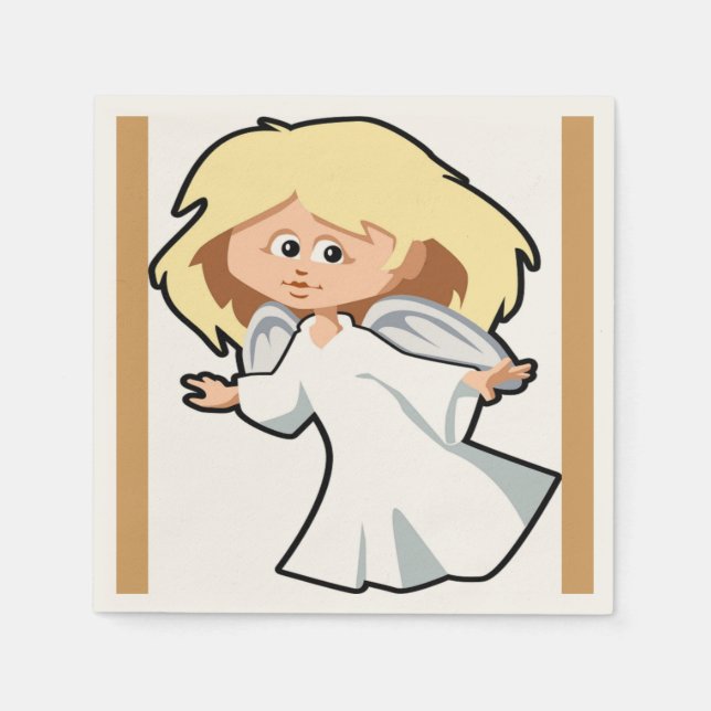 SERVIETTE EN PAPIER PETITE FILLE ANGEL (Devant)