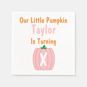 Serviette En Papier Petite fille Citrouille Anniversaire