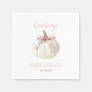 Serviette En Papier Petite Fille Citrouille Fête de Naissance Ruban Ro