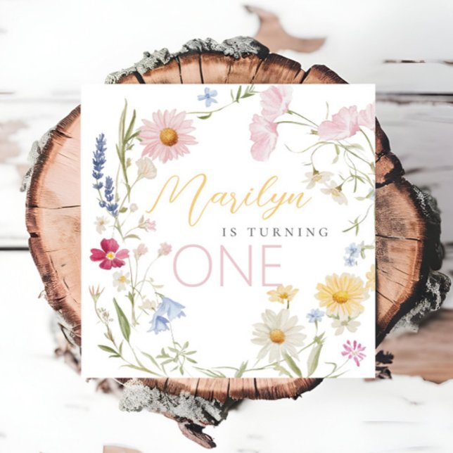 Serviette En Papier Petite fille Fleur sauvage qui devient un annivers (Créateur téléchargé)