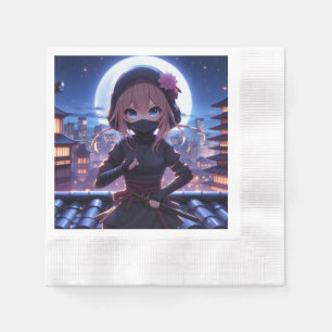 Serviette En Papier Petite fille guerrière ninja