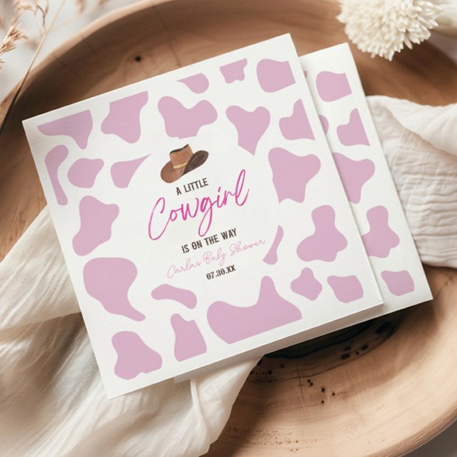 Serviette En Papier Petite fille vaches Rodéo Rodéo Baby shower occide (Créateur téléchargé)