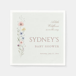 Serviette En Papier Petite Fleur Sauvage Vert Sauge Fête de Naissance