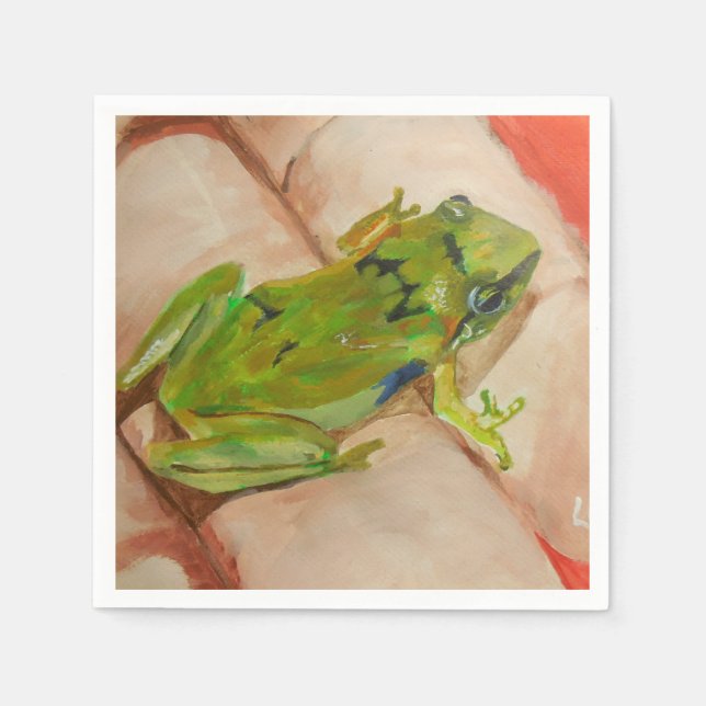 Serviette En Papier Petite grenouille tropicale (Devant)