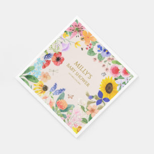 Serviette En Papier Petite maman fleur sauvage à Bee Baby shower