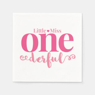 Serviette En Papier Petite Miss Onederful Party Napkins