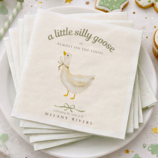 Serviette En Papier Petite oie sotte Arc-en-ciel vert Baby Shower