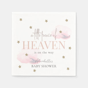 Serviette En Papier Petite paix du ciel Baby shower de fille rose