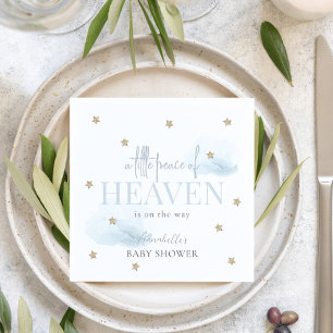Serviette En Papier Petite Paix du Ciel Baby shower de garçon bleu