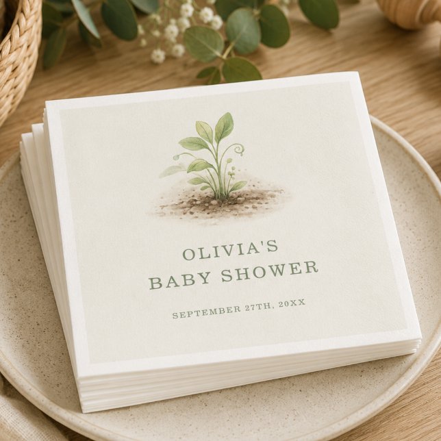 Serviette En Papier Petite Pousse en Route Fête de Naissance (Créateur téléchargé)