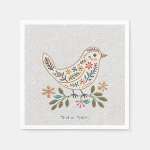 Serviette En Papier Petite serviettes florales colorées aux oiseaux