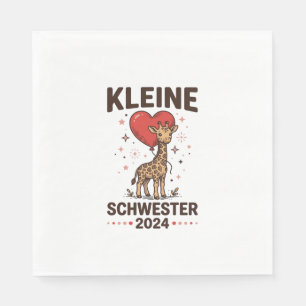 Serviette En Papier Petite sœur 2024 Conception de sœur girafe mignonn