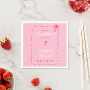 Serviette En Papier Petite Valentines Sweatheart Baby shower rouge ros