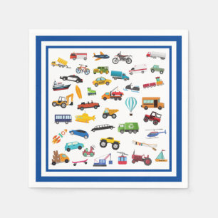 Serviette En Papier Petite voiture Motif véhicule enfant fête d'annive