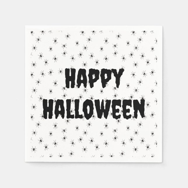 Serviette En Papier Petites araignées éffrayantes à l'Halloween (Devant)