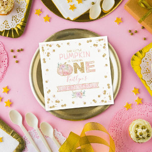 Serviette En Papier Petites filles Citrouilles 1er anniversaire