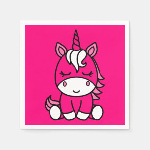 Serviette En Papier Petites filles Unicorn Pony
