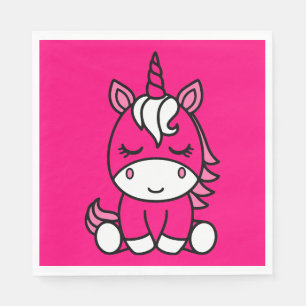 Serviette En Papier Petites filles Unicorn Pony