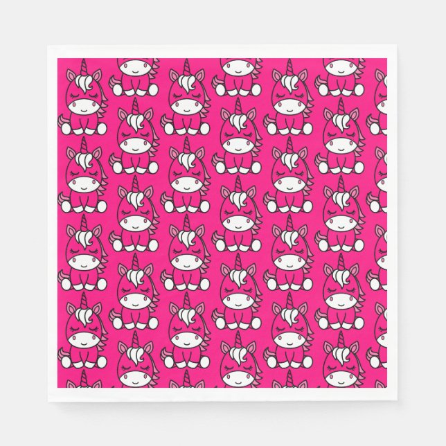 Serviette En Papier Petites filles Unicorn Pony (Devant)