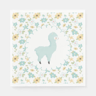 Serviette En Papier Petites serviettes bleues de lama