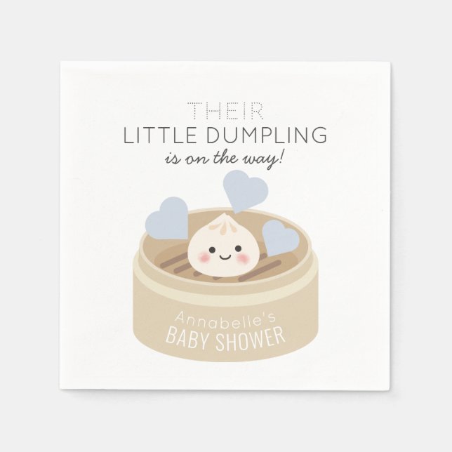 Serviette En Papier Petites serviettes de Baby shower bleu Dumpling (Devant)