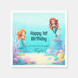 Serviette En Papier Petites sirènes sous la mer Anniversaire de fête