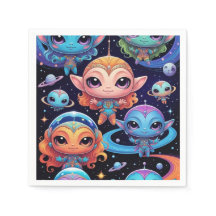 Petits Aliens Multicolore dans l'espace