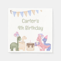 Petits Dinosaures Mignonnes Avec Enfant Gâteau Ann
