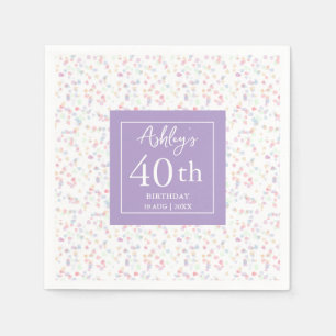 Serviette En Papier Petits flakes colorés 40e anniversaire serviettes