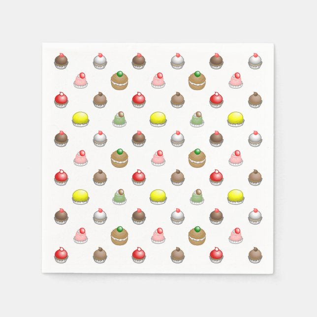 Serviette En Papier Petits gâteaux colorés (Devant)