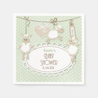 Serviette En Papier Petits jouets en agneau en papier Baby shower serv