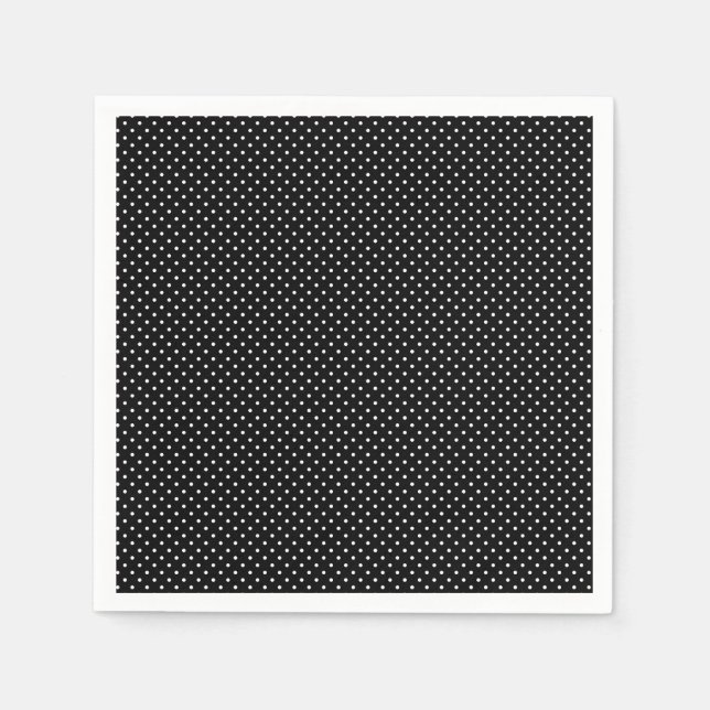 Serviette En Papier Petits Pois noirs et blancs (Devant)