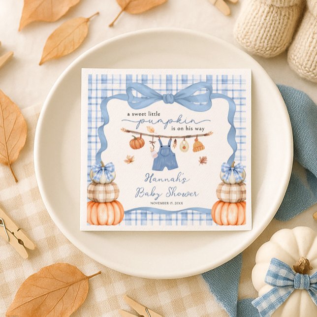 Serviette En Papier Petits vêtements Citrouilles Baby shower d'automne (Créateur téléchargé)