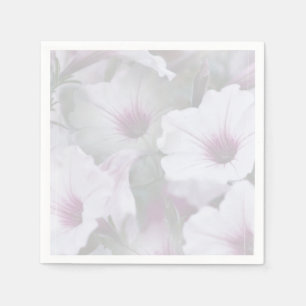 Serviette En Papier Pétunias Rose Et Blanc