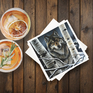 Serviette En Papier Peupliers de peupliers de loup de bois Alpha