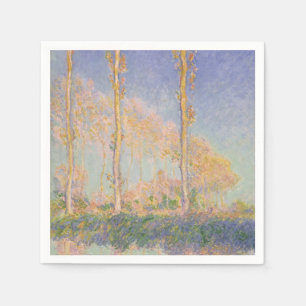 Serviette En Papier Peupliers, paysage impressionniste, Claude Monet