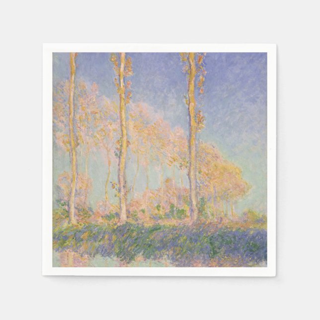 Serviette En Papier Peupliers, paysage impressionniste, Claude Monet (Devant)