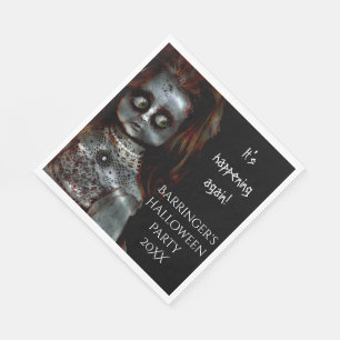 Serviette En Papier Peur de poupée, fête de l'Halloween Napkin