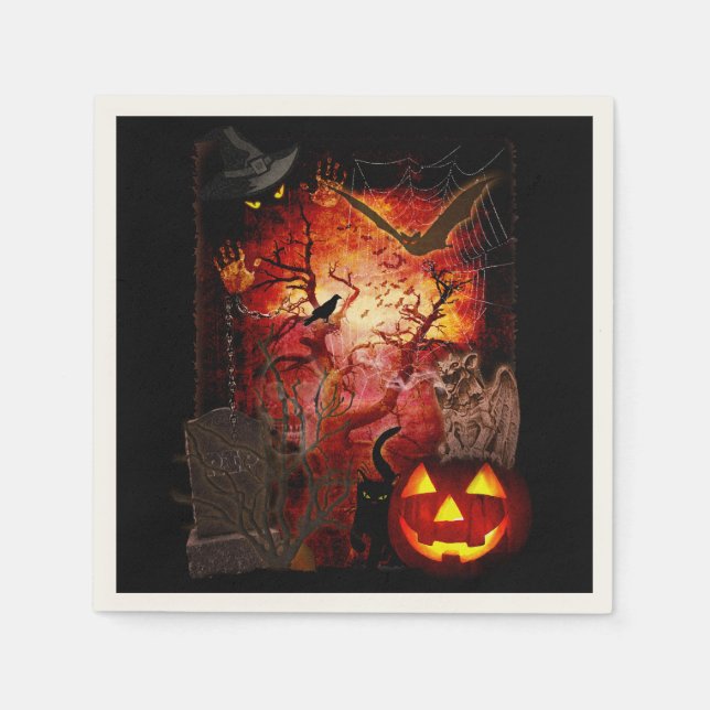 Serviette En Papier Peur Napkin pour votre fête d'Halloween (Devant)