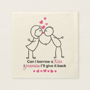 Serviette En Papier Peux j'emprunte une conception mignonne de couples